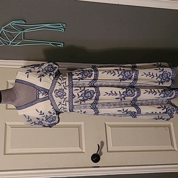 Reba Dresses Reba Blue And White Dress Poshmark